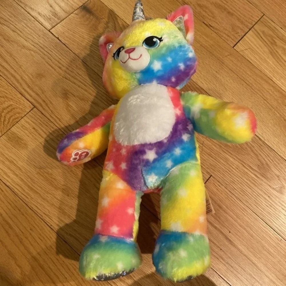 Build A Bear Rainbow Kittycorn Plush with Stars‎ 3530